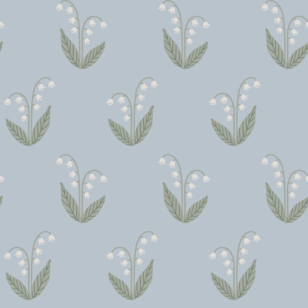 Sandberg S10634 Familjen Lilly Light Blue - tapeta w konwalie