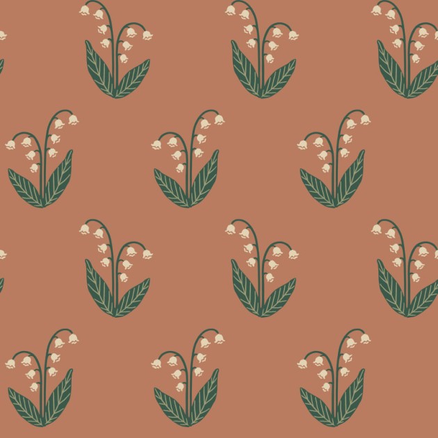 Sandberg S10636 Familjen Lilly Terracotta - tapeta w konwalie