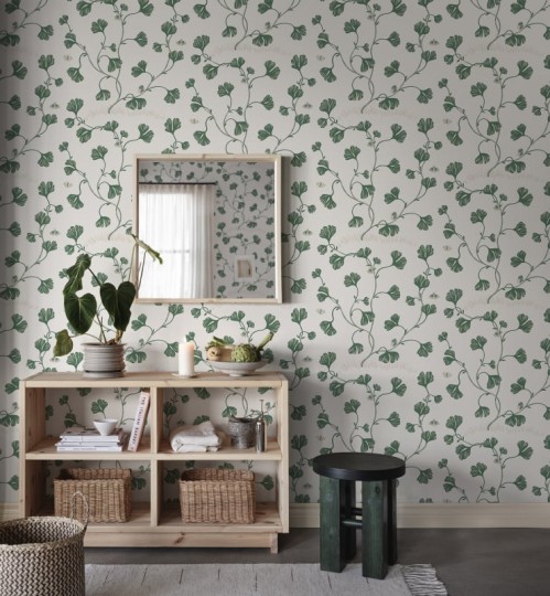 Sandberg S10617 Familjen Ebba Green - tapeta w liście miłorzębu