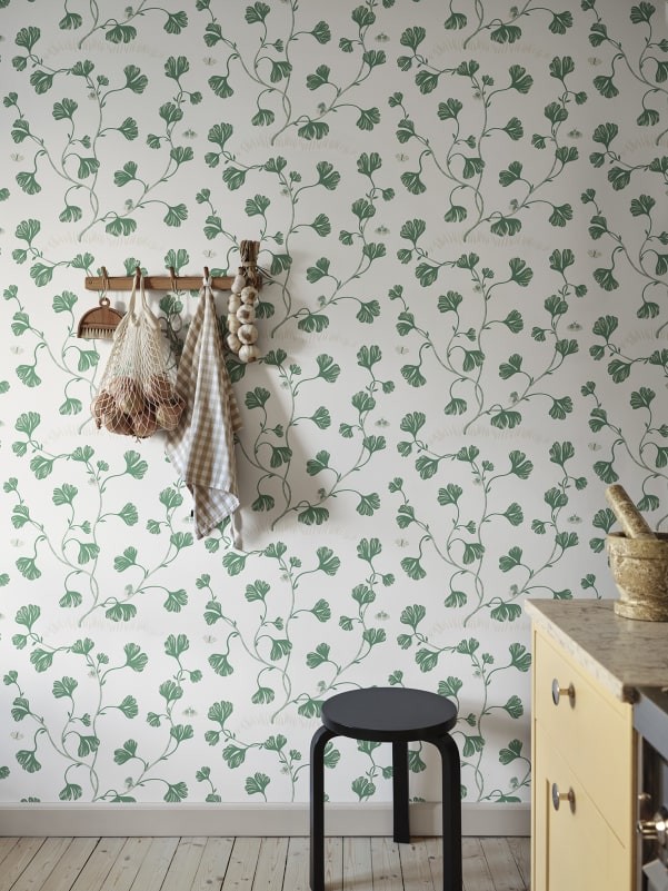 Sandberg S10617 Familjen Ebba Green - tapeta w liście miłorzębu