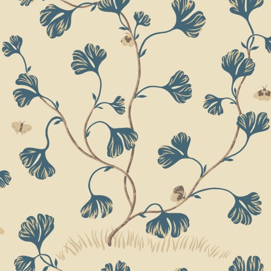 Sandberg S10618 Familjen Ebba Blue - tapeta w liście miłorzębu