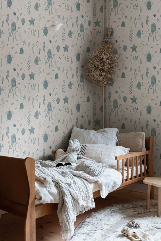 Sandberg 243-36 Familjen Della Ocean Blue - tapeta w podmorskie zwierzątka