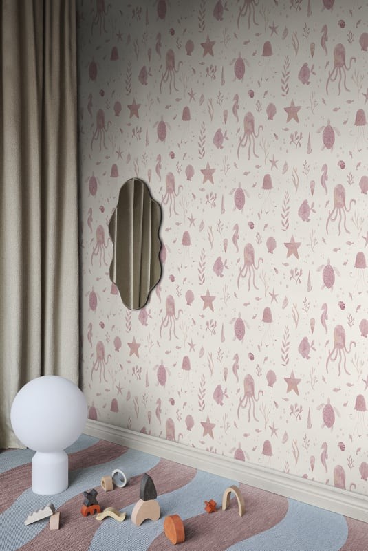 Sandberg S10717 Familjen Della Pink - tapeta w podmorskie zwierzątka