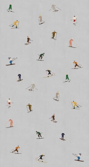 Rebel Walls R21784 Fine Little Day Skiers Day - mural w narciarzy
