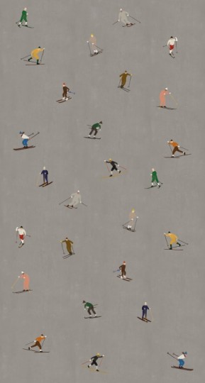 Rebel Walls R21785 Fine Little Day Skiers Day - mural w narciarzy
