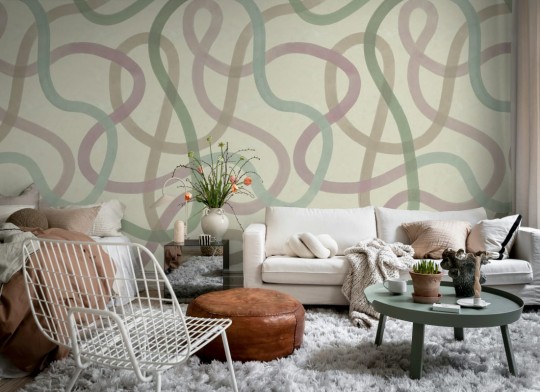 Rebel Walls R21363 Pops Serpentine Pastel - mural w serpentyny