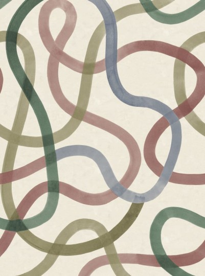 Rebel Walls R21365 Pops Serpentine Retro - mural w serpentyny