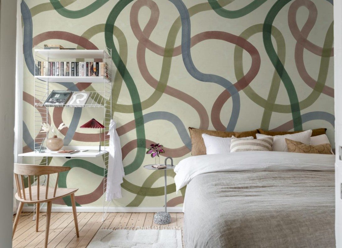 Rebel Walls R21365 Pops Serpentine Retro - mural w serpentyny