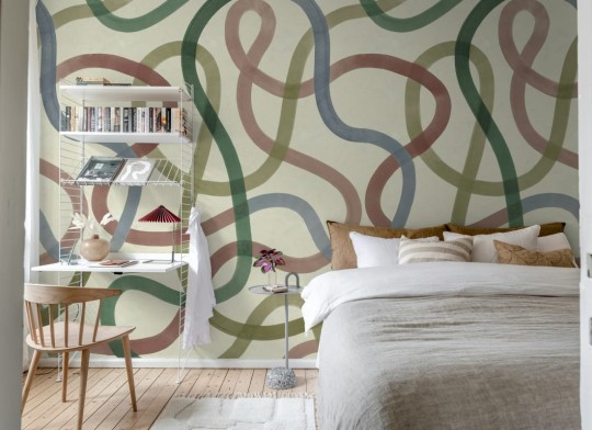 Rebel Walls R21365 Pops Serpentine Retro - mural w serpentyny