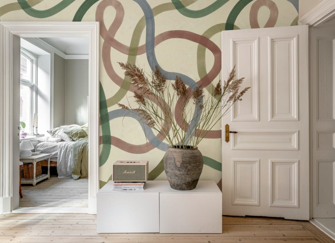 Rebel Walls R21365 Pops Serpentine Retro - mural w serpentyny