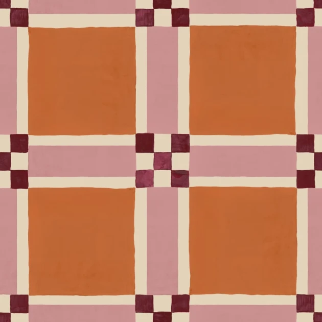 Rebel Walls R21592 Pops Bold Grid Orange - mural w retro kratkę