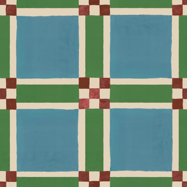 Rebel Walls R21594 Pops Bold Grid Green - mural w retro kratkę