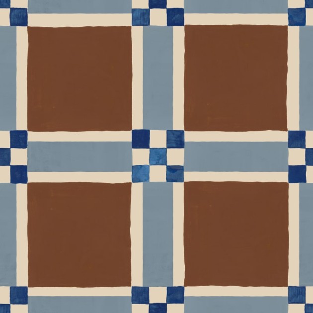 Rebel Walls R21596 Pops Bold Grid Brown - mural w retro kratkę