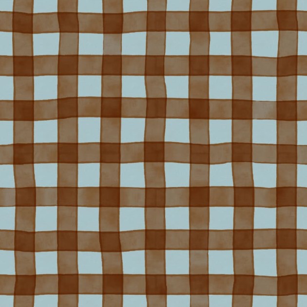 Rebel Walls R21585 Pops Gingham Brown - mural w kratkę