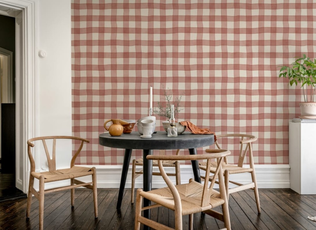 Rebel Walls R21591 Pops Gingham Red - mural w kratkę
