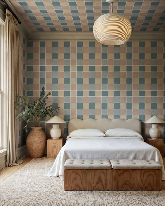 Rebel Walls R21604 Pops Tile Pastel - mural w szachownicę