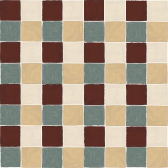 Rebel Walls R21606 Pops Tile Brown - mural w szachownicę