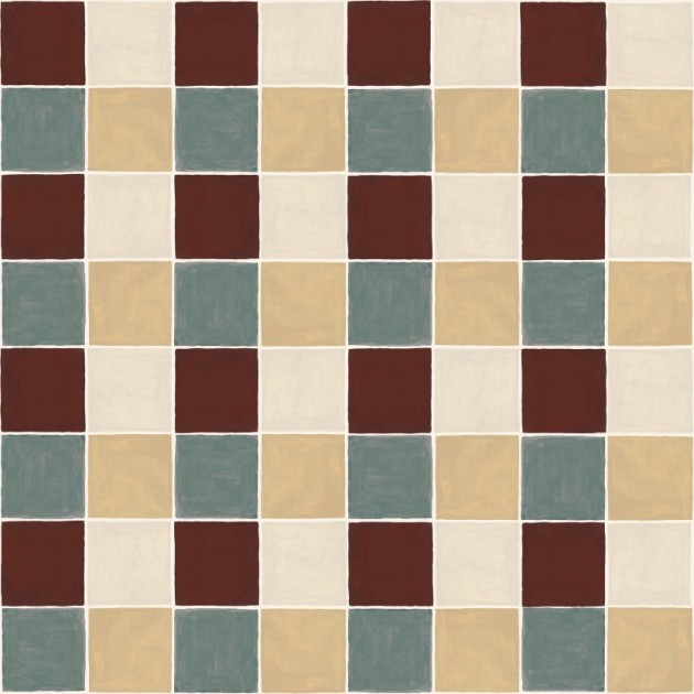 Rebel Walls R21606 Pops Tile Brown - mural w szachownicę