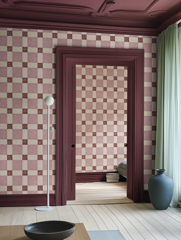 Rebel Walls R21599 Pops Artisan Square Pink - mural w geometryczny wzór