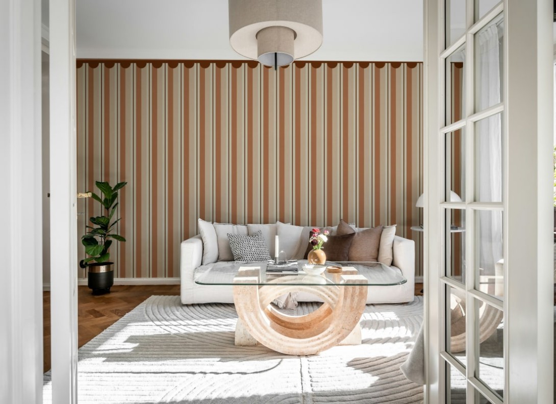 Rebel Walls R21627 Pops Border Stripe Blue - mural w paski