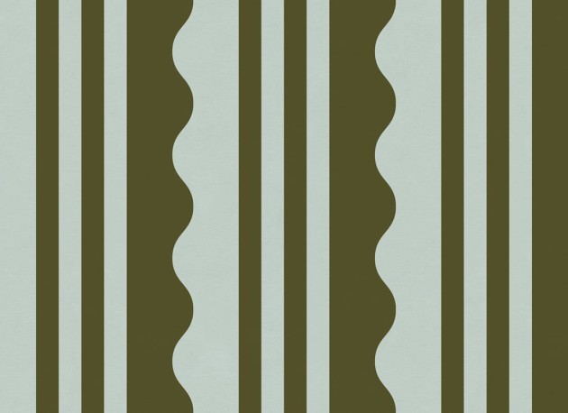 Rebel Walls R21633 Pops Wavy Stripe Moss Green - mural w paski i fale