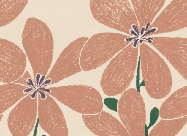 Rebel Walls R21153 Pops Sketched Flower Red - mural w duże kwiaty