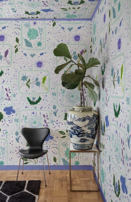 Rebel Walls R21570 John-John Wallmansson Reverie Lilac - mural w kolumny