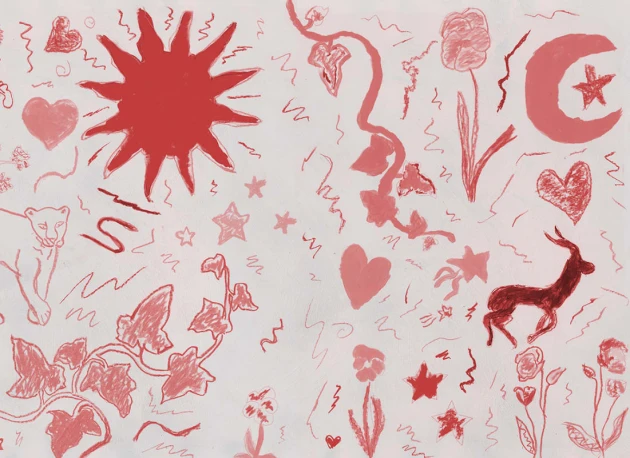 Rebel Walls R21503 John-John Wallmansson Chroma Red - mural w zwierzęta i rośliny