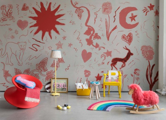 Rebel Walls R21503 John-John Wallmansson Chroma Red - mural w zwierzęta i rośliny