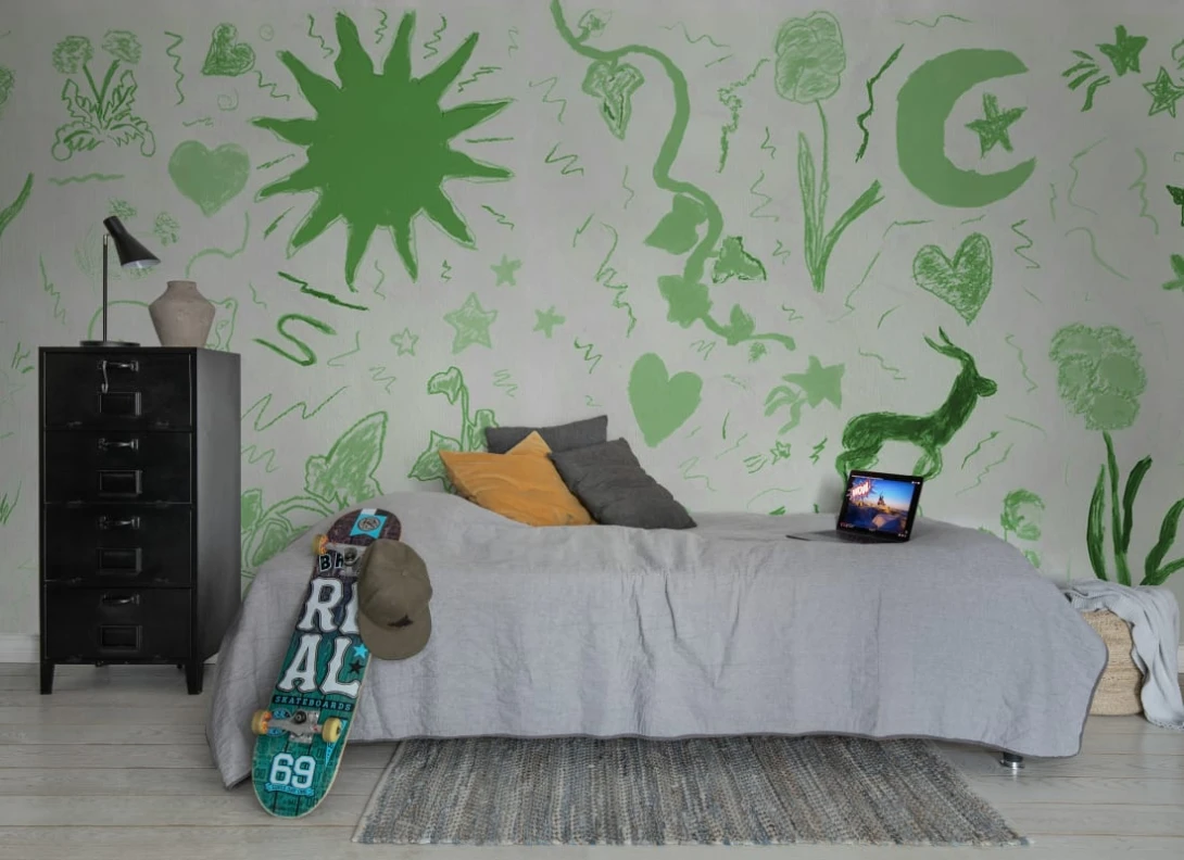 Rebel Walls R21506 John-John Wallmansson Chroma Green - mural w zwierzęta i rośliny