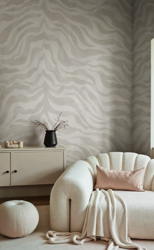 Rebel Walls R21449 Eden Escape Animal Luxe White - mural w print zebry