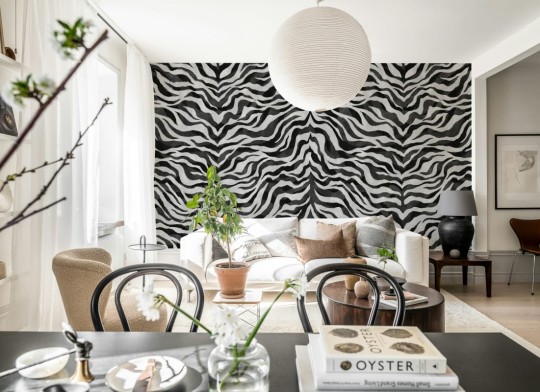 Rebel Walls R21450 Eden Escape Animal Luxe Black & White - mural w print zebry