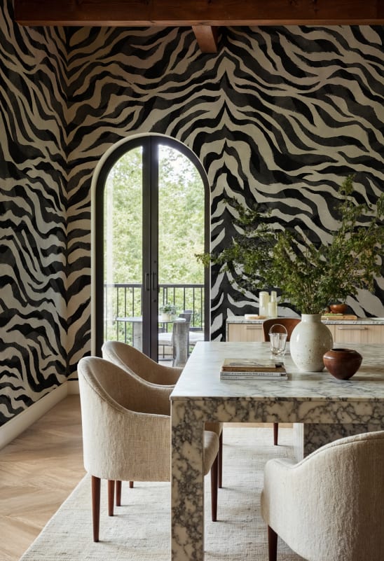 Rebel Walls R21450 Eden Escape Animal Luxe Black & White - mural w print zebry