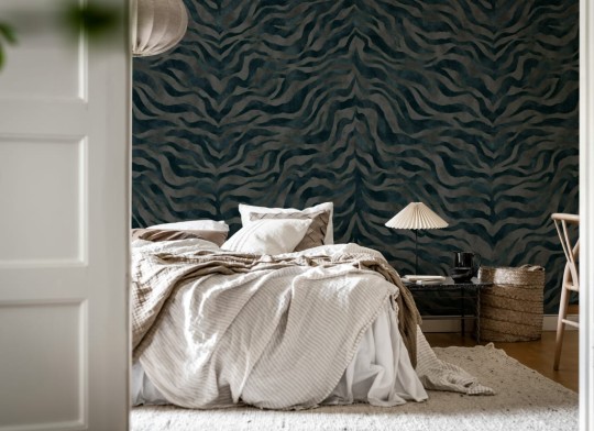 Rebel Walls R21451 Eden Escape Animal Luxe Blue - mural w print zebry