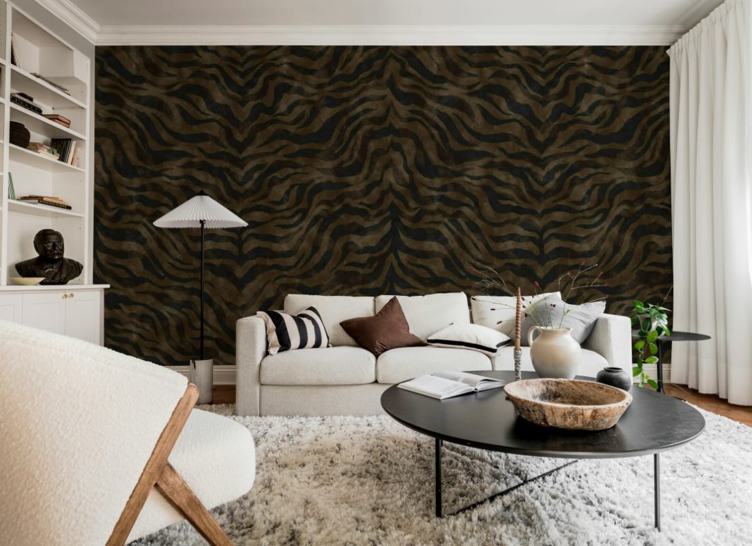 Rebel Walls R21452 Eden Escape Animal Luxe Brown  - mural w print zebry