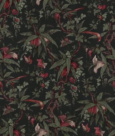 Rebel Walls R20874 Eden Escape Nature of Eden Black - mural w egzotyczne owoce i kwiaty
