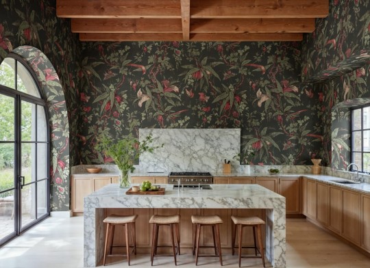 Rebel Walls R20874 Eden Escape Nature of Eden Black - mural w egzotyczne owoce i kwiaty