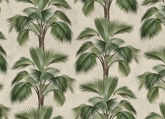Rebel Walls R21444 Eden Escape Tropical Rhythm Beige - mural w palmy