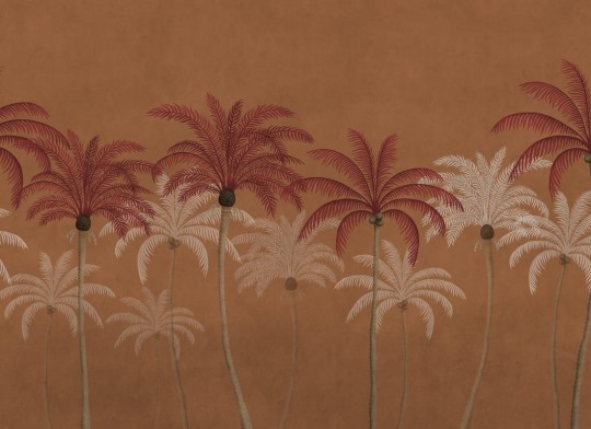Rebel Walls R20911 Eden Escape Palm Parade Orange - mural w palmy