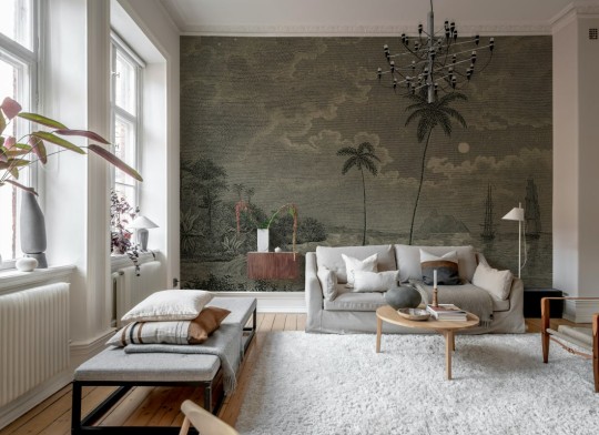 Rebel Walls R20899 Eden Escape Palm Beach Vintage - mural w tropikalną plaże i palmy