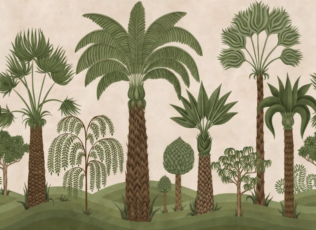 Rebel Walls R21477 Eden Escape Botanical Bliss Beige - mural w tropikalny krajobraz