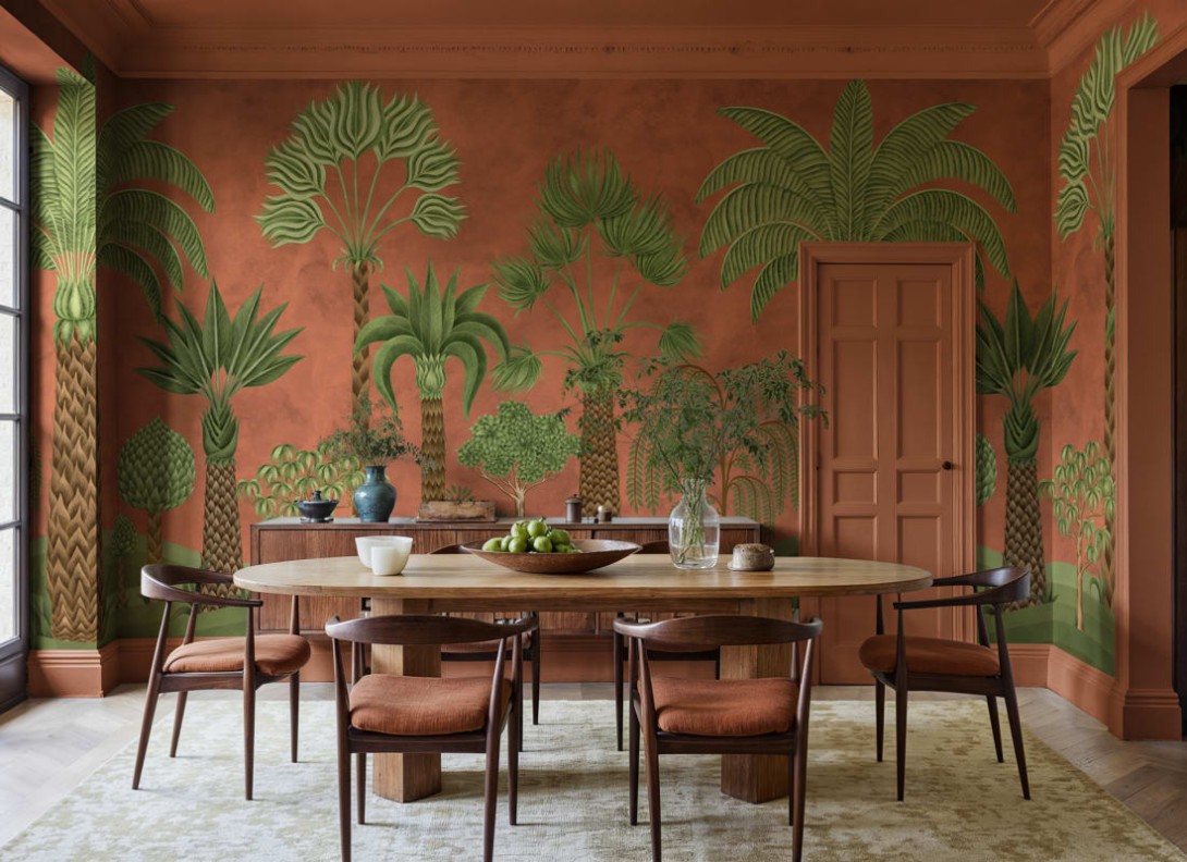 Rebel Walls R21478 Eden Escape Botanical Bliss Rust - mural w tropikalny krajobraz