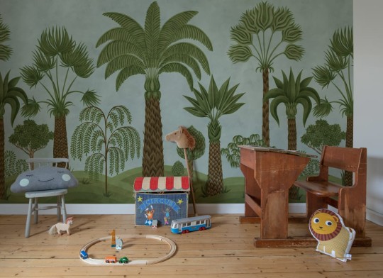 Rebel Walls R21479 Eden Escape Botanical Bliss Blue - mural w tropikalny krajobraz