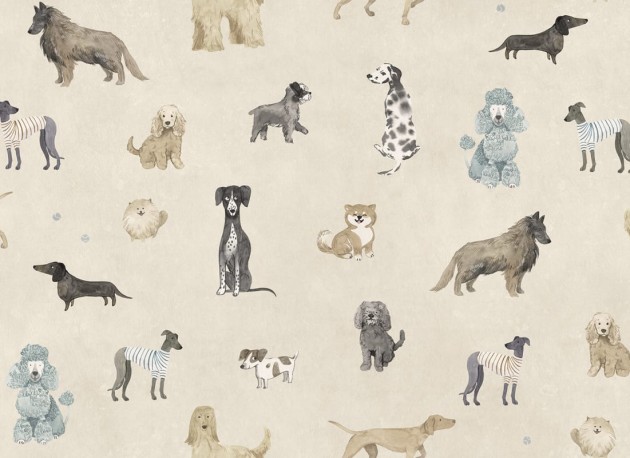 Sandberg S10706 Familjen Taiga and Friends Beige – mural w pieski