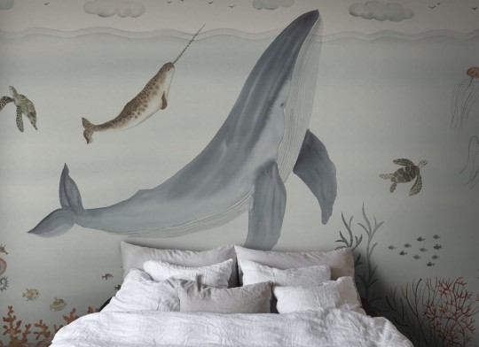 Sandberg S10759 Familjen Sally Blue – mural podmorski z wielorybem