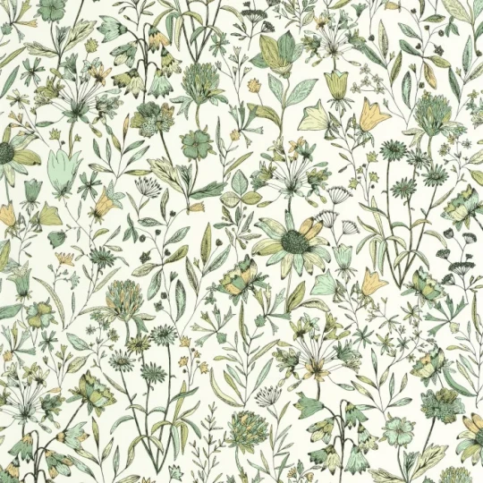 Caselio 103000798 Kitchen Box Jardin de Giverny Verts - tapeta w ogrodowe kwiaty
