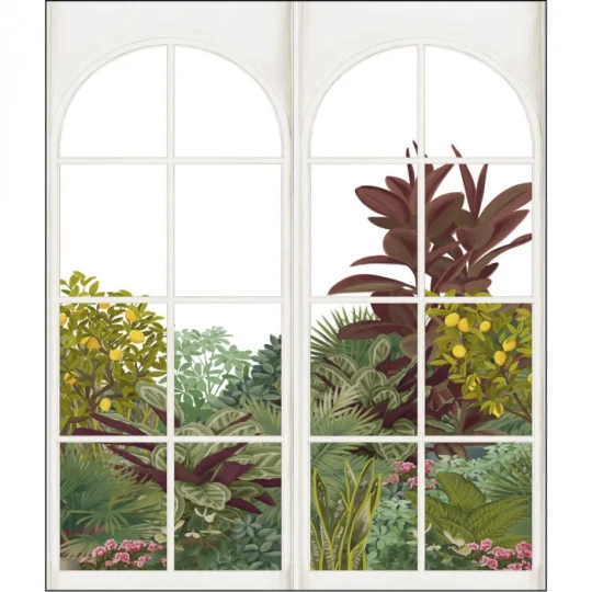 Caselio KBO106927225 Kitchen Box Verdant Cascade Multicouleurs S - mural w rośliny za oknem