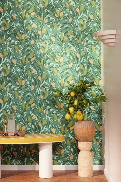 Caselio KBO105457243 Kitchen Box Cassis Vert kaki jaune - tapeta w drzewa cytrusowe