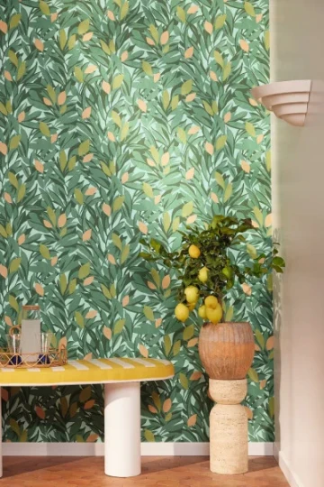 Caselio KBO105457243 Kitchen Box Cassis Vert kaki jaune - tapeta w drzewa cytrusowe