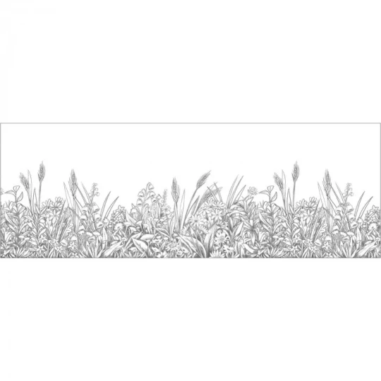 Caselio 106960936 Kitchen Box Floral Shades Noir et blanc - border w polne rośliny